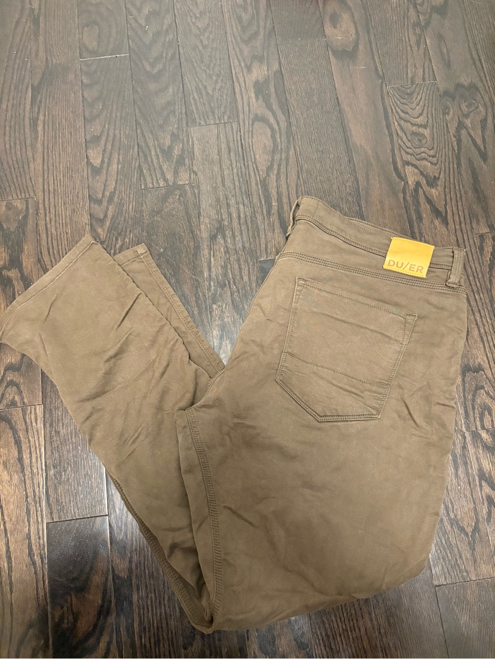 DU/ER Men’s Khaki Casual Slim Straight Work Pants 40x32